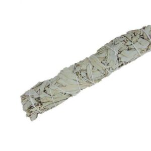 Bâton de fumigation de sauge blanche Salvia Apiana pour purification énergétique de la maison et rituels de nettoyage spirituel.