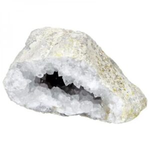 Géode de quartz blanche et brute
