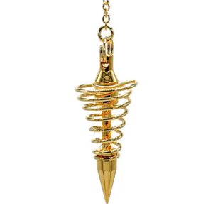 Pendule divinatoire en laiton plaqué or