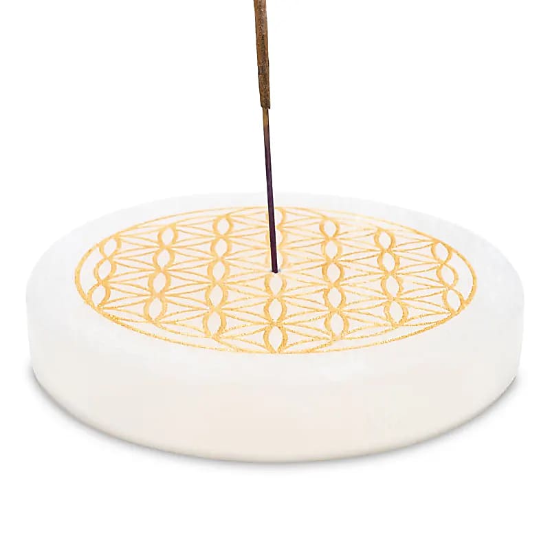 tenant un bâtonnet d'encens pour la méditation et la purification.