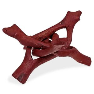 Support bois Trépied Cobra rouge foncé 10cm pour maintenir des boules de cristal