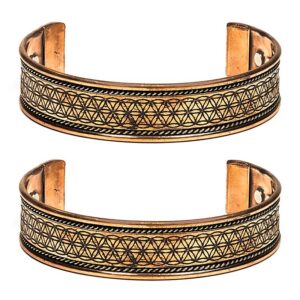 Bracelet en cuivre magnétique Fleur de vie