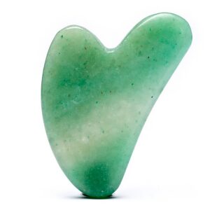 Pierre de gua sha en aventurine verte polie