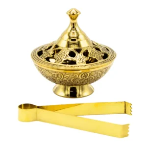 encensoir et pince en laiton